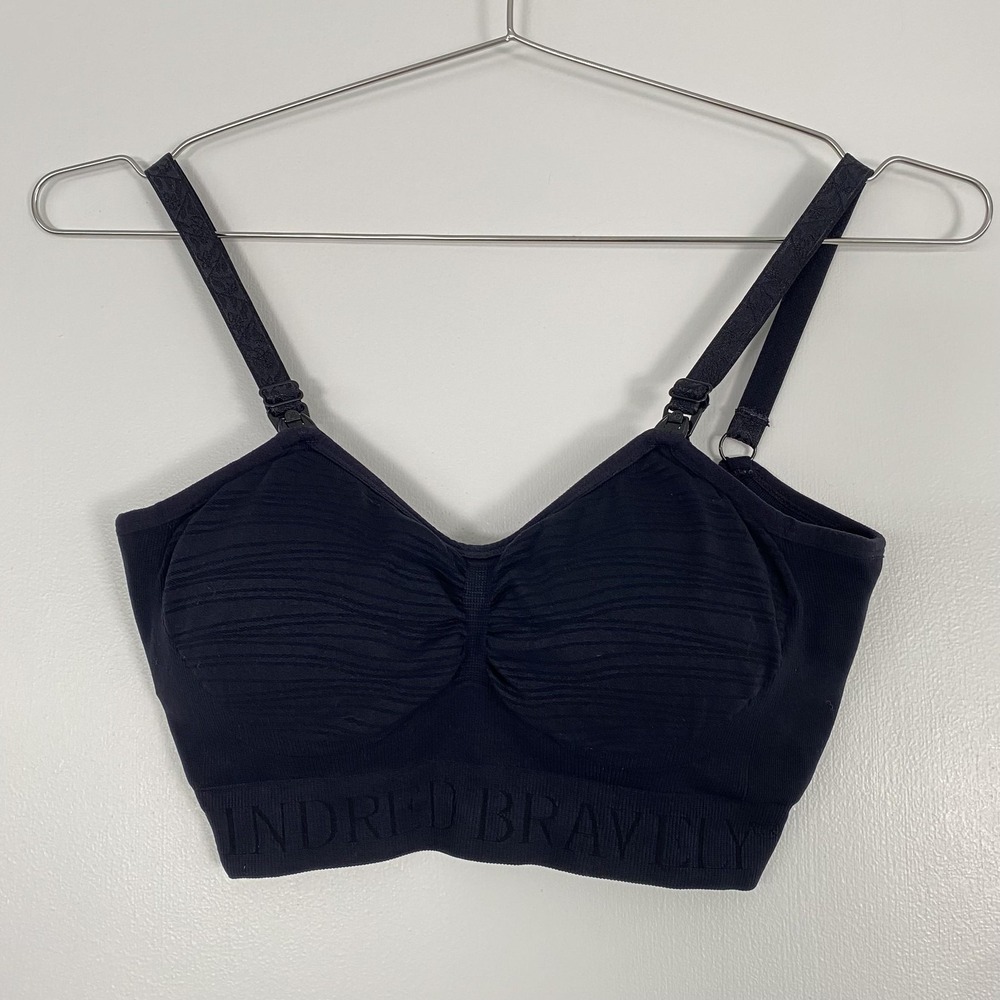 Kindred Bravely Nursing Bra Womens Small Petite Black Wireless Adjustable Seamle
